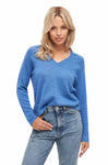 V-Neck Pullover ANNA aus 100% Alpaka sky blue von Apu Kuntur