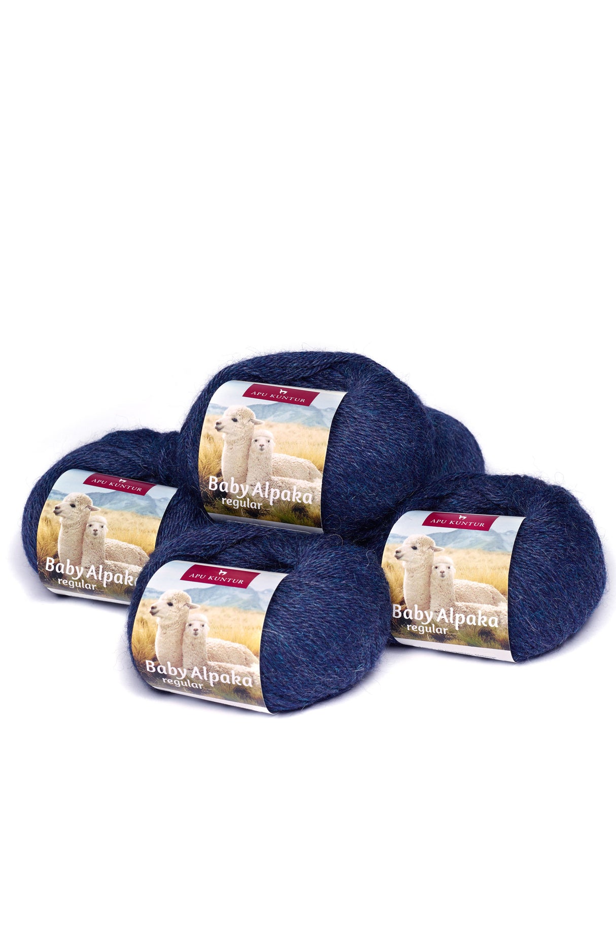 Alpaka Wolle REGULAR | 5x50g | 100% Alpaka | 36 Farben 49 dunkelblau melange one-size von Apu Kuntur
