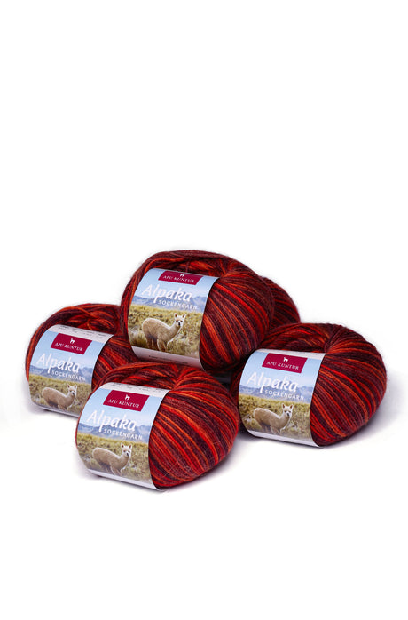 Alpaka Wolle SOCKENGARN | 5x50g | Alpaka-Woll-Mix | 12 Farben 22 kupfer-orange one-size von Apu Kuntur