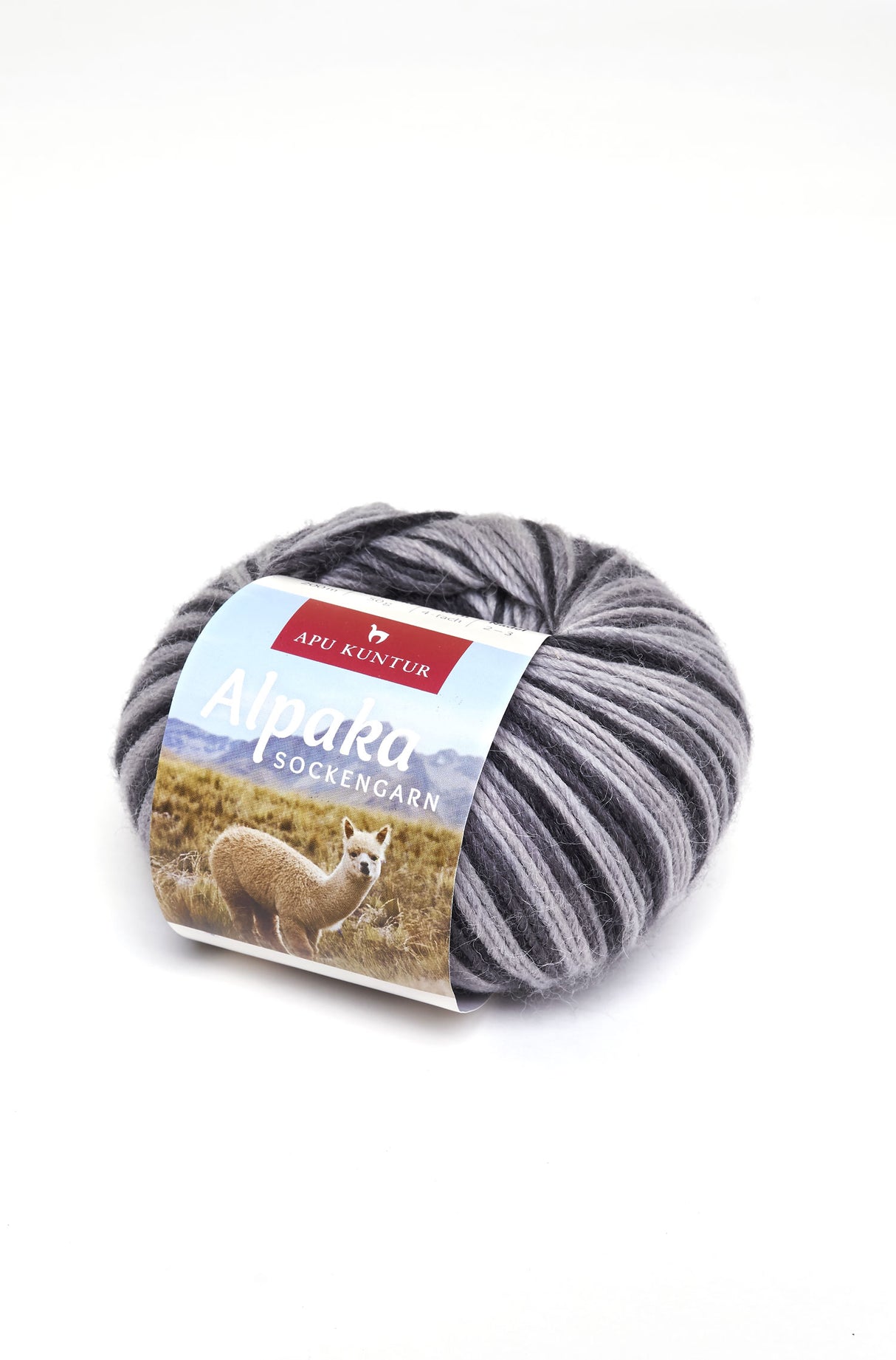 Alpaka Wolle SOCKENGARN | 50g | Alpaka-Woll-Mix 35 grautöne one-size von Apu Kuntur