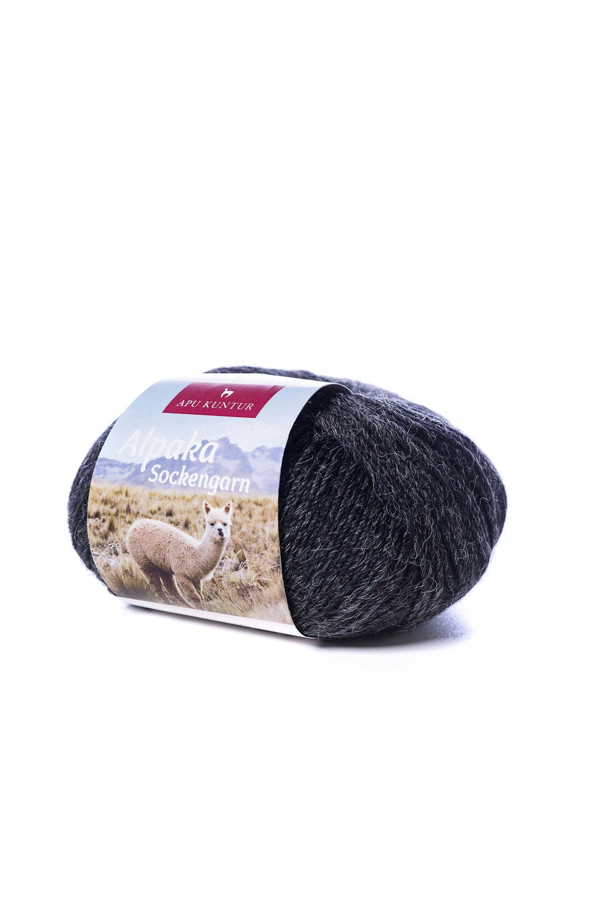 Alpaka Wolle SOCKENGARN | 50g | Alpaka-Woll-Mix mittelgrau one-size von Apu Kuntur