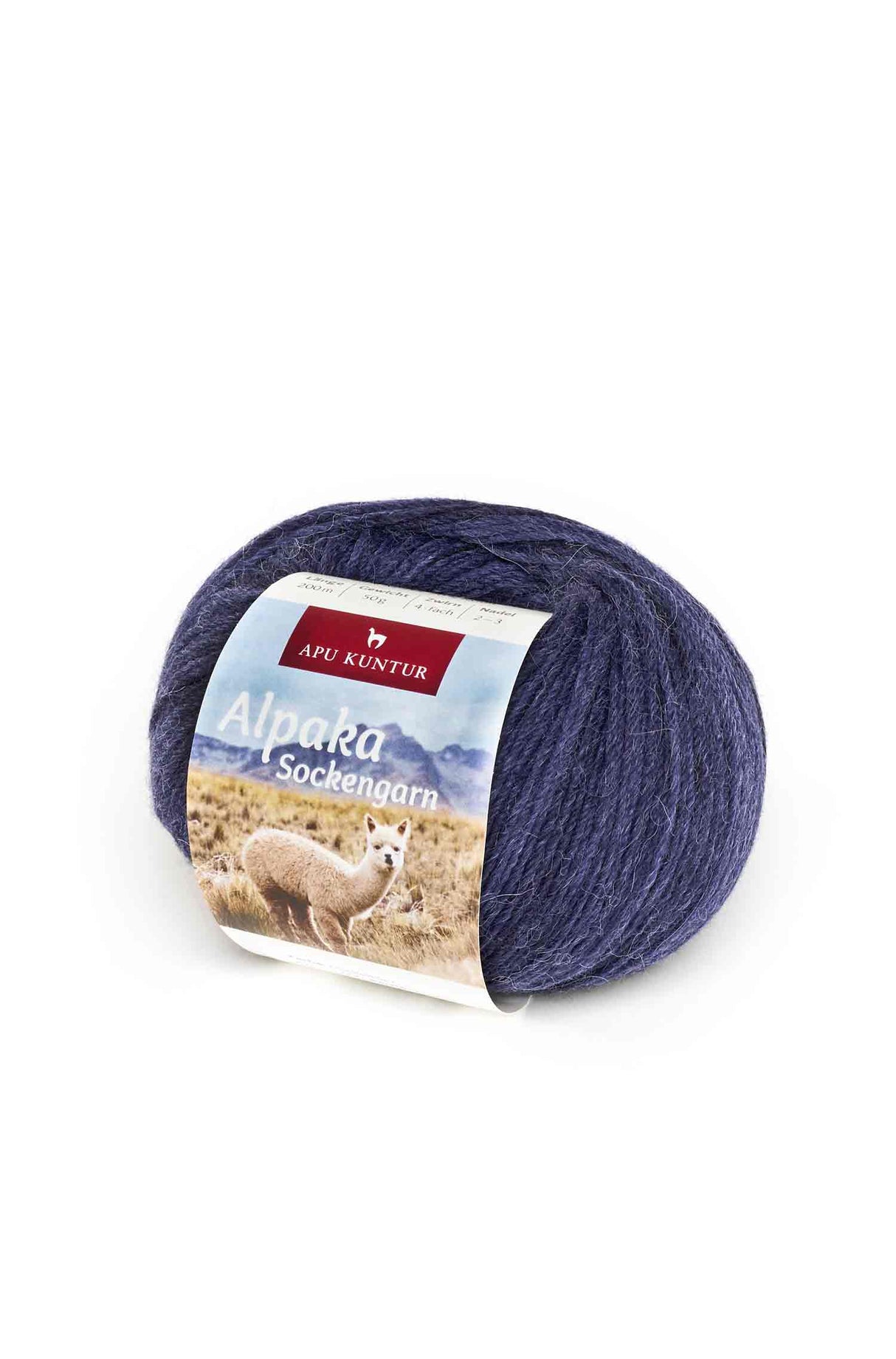 Alpaka Wolle SOCKENGARN | 50g | Alpaka-Woll-Mix dunkelblau one-size von Apu Kuntur
