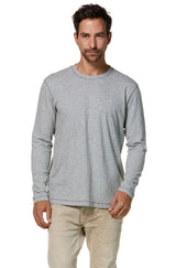 Longsleeve Shirt Herren MATEO aus 90% Bio Pima Baumwolle und 10% Royal-Alpaka silbergrau von Apu Kuntur