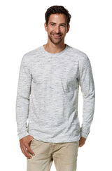 Longsleeve Shirt Herren MATEO aus 90% Bio Pima Baumwolle und 10% Royal-Alpaka silbergrau schwarz von Apu Kuntur