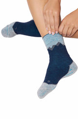 WANDERSOCKEN Premium - 70% Alpaka blau grau von Apu Kuntur