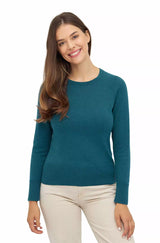 Damen Pullover ADORA - 70% Bio Baumwolle und 30% Alpaka blau von Apu Kuntur