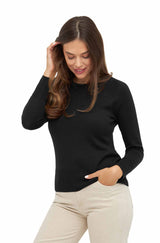 Damen Pullover ADORA - 70% Bio Baumwolle und 30% Alpaka schwarz von Apu Kuntur