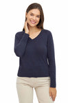 Pullover AURELIA 70% Bio Baumwolle und 30% Alpaka dunkelblau von Apu Kuntur