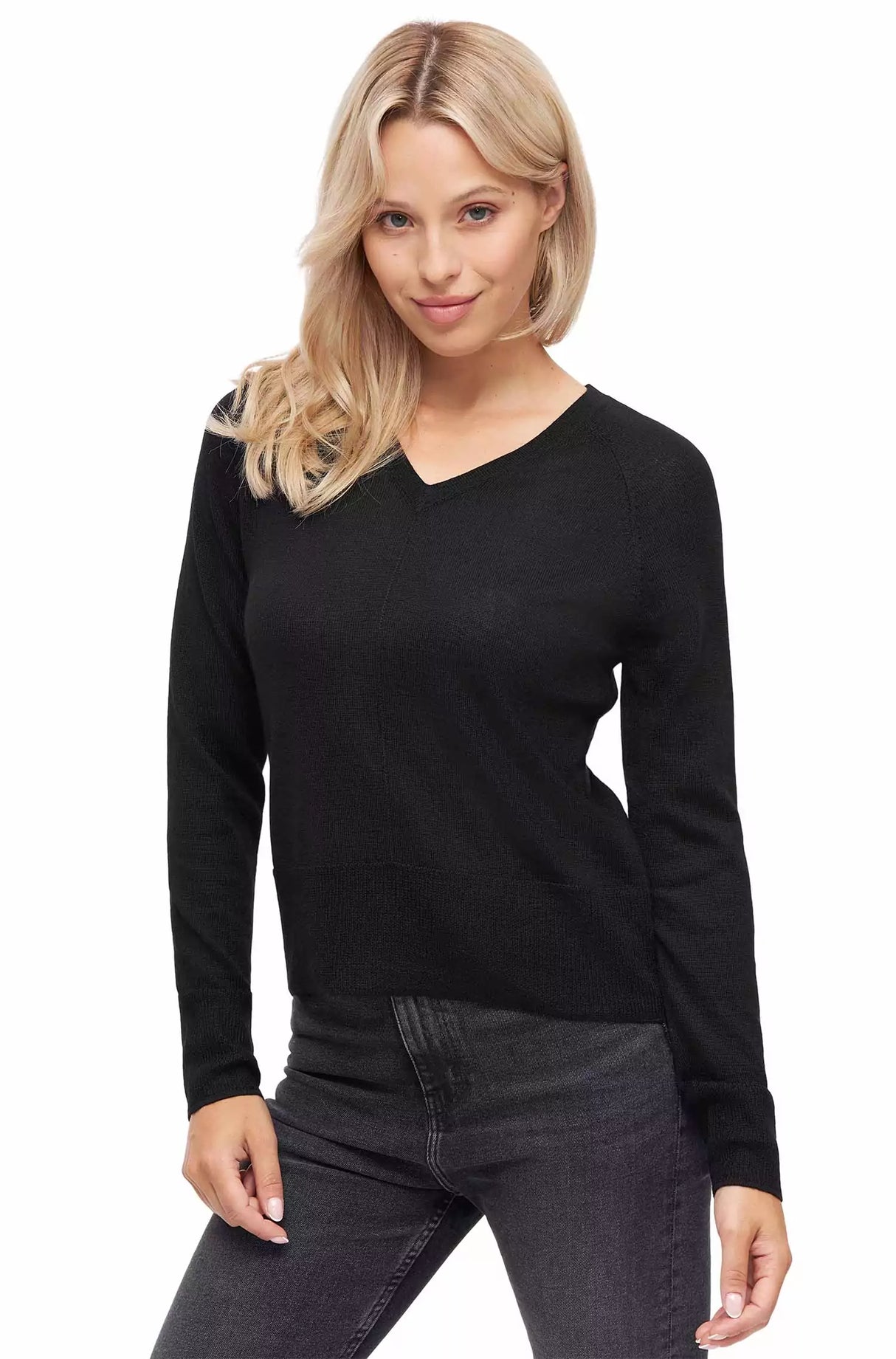 Pullover AURELIA 70% Bio Baumwolle und 30% Alpaka schwarz von Apu Kuntur