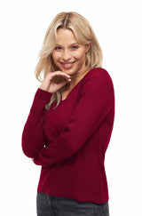 Pullover AURELIA 70% Bio Baumwolle und 30% Alpaka rot von Apu Kuntur