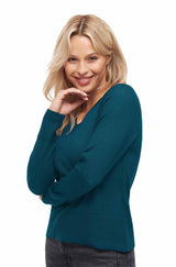 Pullover AURELIA 70% Bio Baumwolle und 30% Alpaka blau von Apu Kuntur