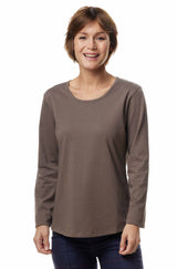 Langarm-Shirt RUNDHALS aus 10% Alpaka und 90% Baumwolle falcon von Apu Kuntur